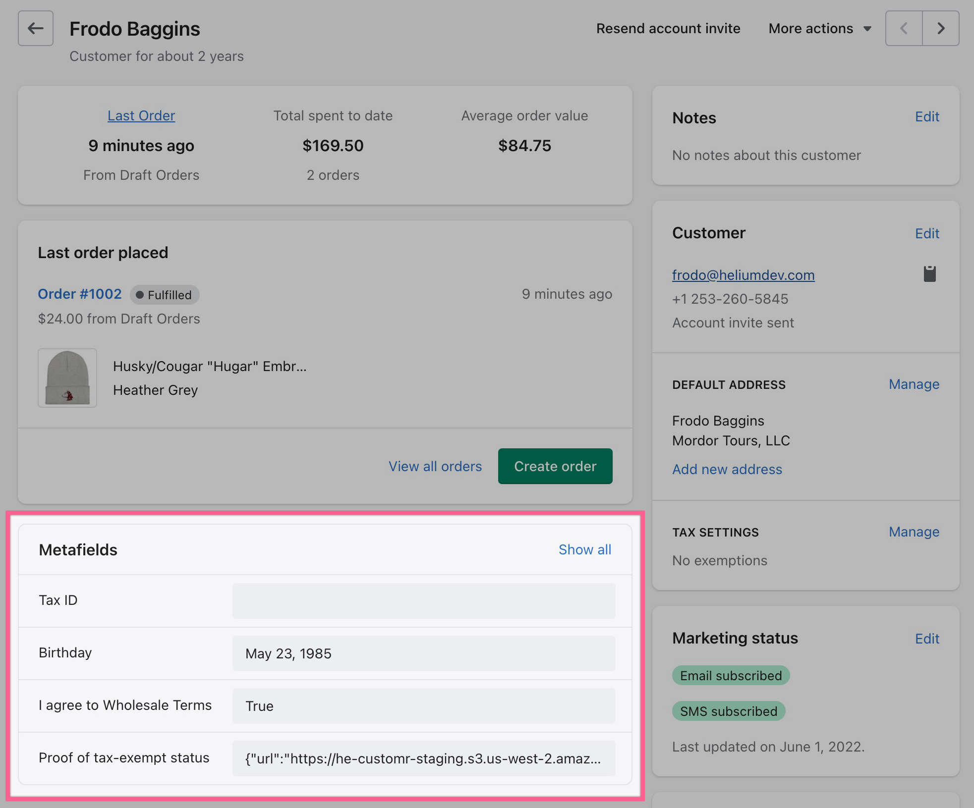 Shopify customer metafields allow you to see and edit custom data about your customers