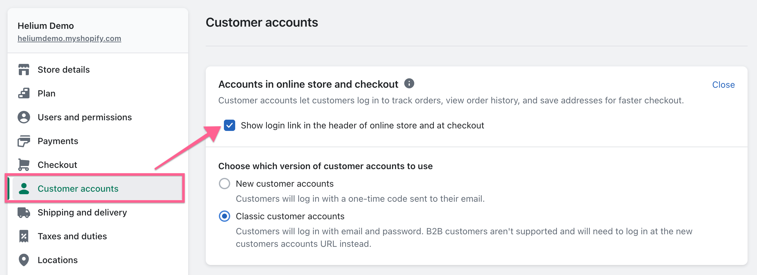 How to enable customer accounts in Shopify
