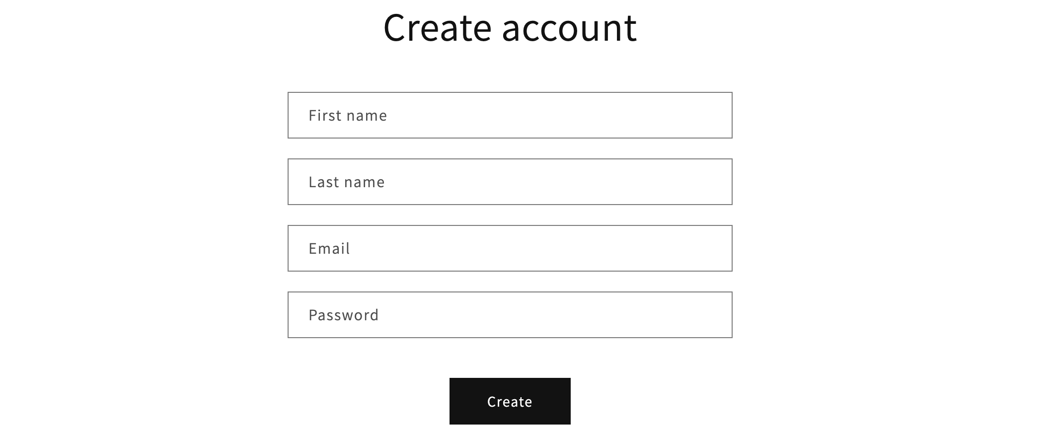 Shopify's native registration form (Dawn theme / OS 2.0)